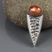 Sunstone and Sterling Silver Brooch - Lost Wax Cast - Meteorite Texture