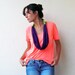 The tribal necklace - handmade in purple and lime green jersey fabric