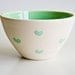 Bowl in Mint with Hearts