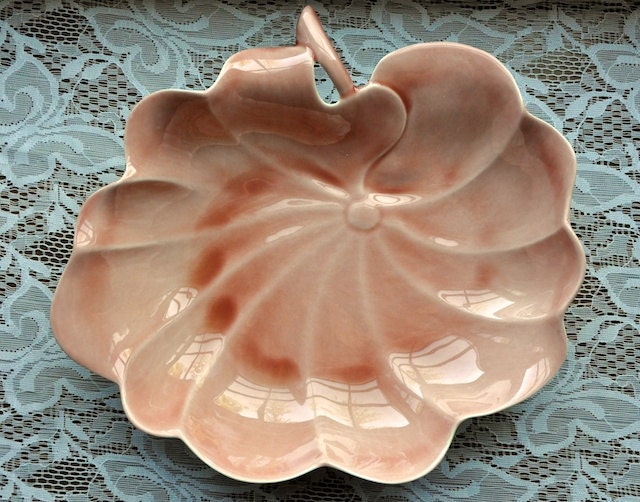 Vintage Pottery Leaf Bowl By Harold Johnson