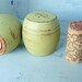 Colorful Shabby Chic Salt and Pepper Shakers, GREEN