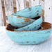 Shabby Chic Teal Blue Salad Bowl Set