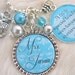 TEACHER GIFT Turquoise Blue Personalized message Bottle cap Pendant  Keychain Necklace, Teacher Appreciation, Inspirational Quote, thank you