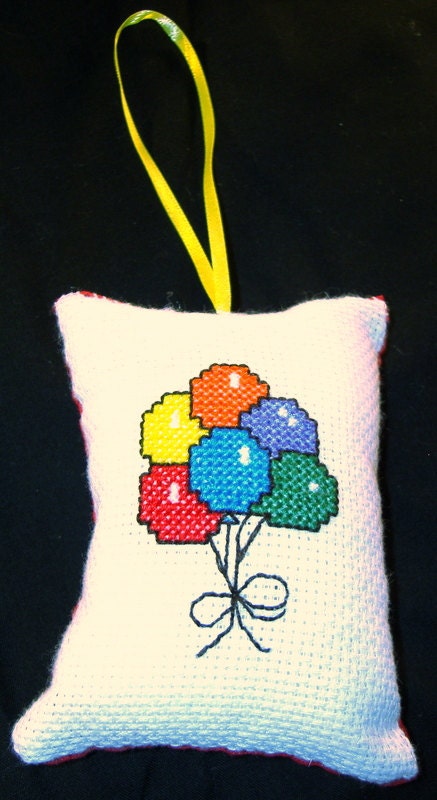Birthday Balloons Counted Cross-Stitch Ornament