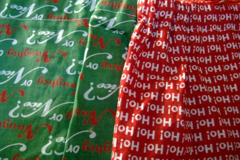 Fabric Christmas Bags Variety Set of 7