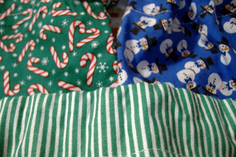 Fabric Christmas Bags Variety Set of 7