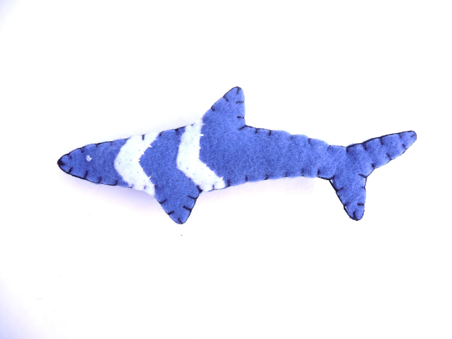 Blue chevron shark nautical totem magnet, number 10