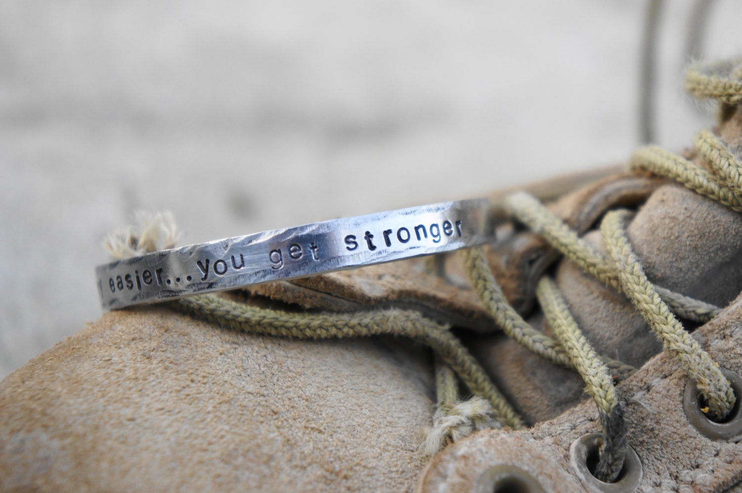 You Get Stronger. Military quote. deployment bracelet. usmc army navy usaf marine corps