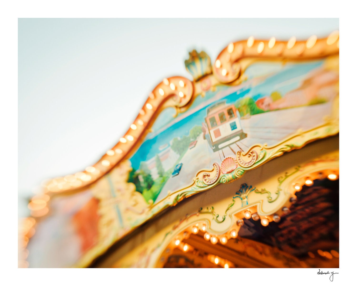 Carnival Photo - Carousel Photo - Summer - Merry-Go-Round - Nursery Wall Art - Pastels - San Francisco - Ring Around the Cable Car
