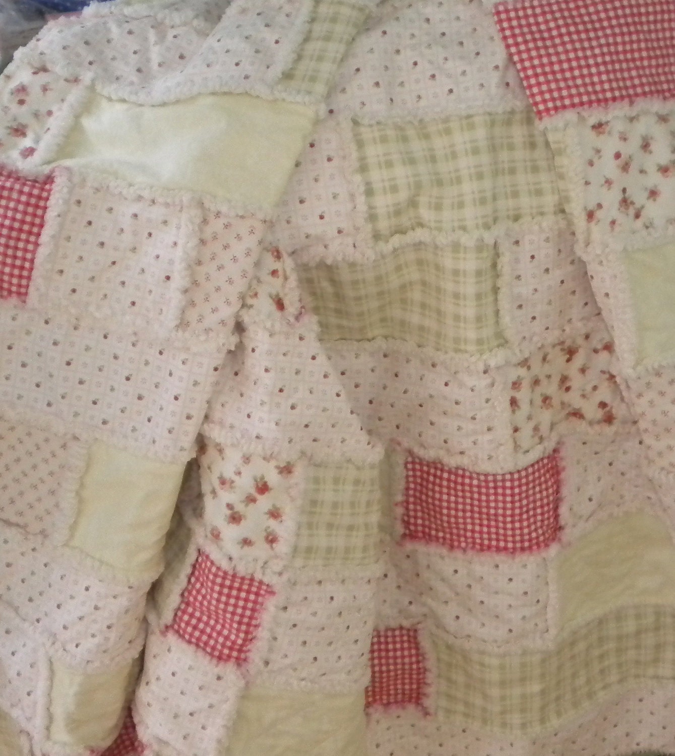 Handmade Vintage Rag Patchwork Quilt