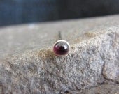 14k solid gold with Genuine garnet bezel set nose screw