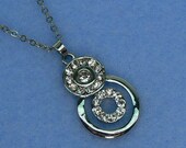 Silvertone Clear Rhinestone Linked Circle Eight Necklace Perfection Infinity