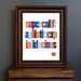 Typography Art Print - Supercalifragilistic - Disney movie - blue, red, and orange - retro feel - kid's room or home decor - 8 x 10