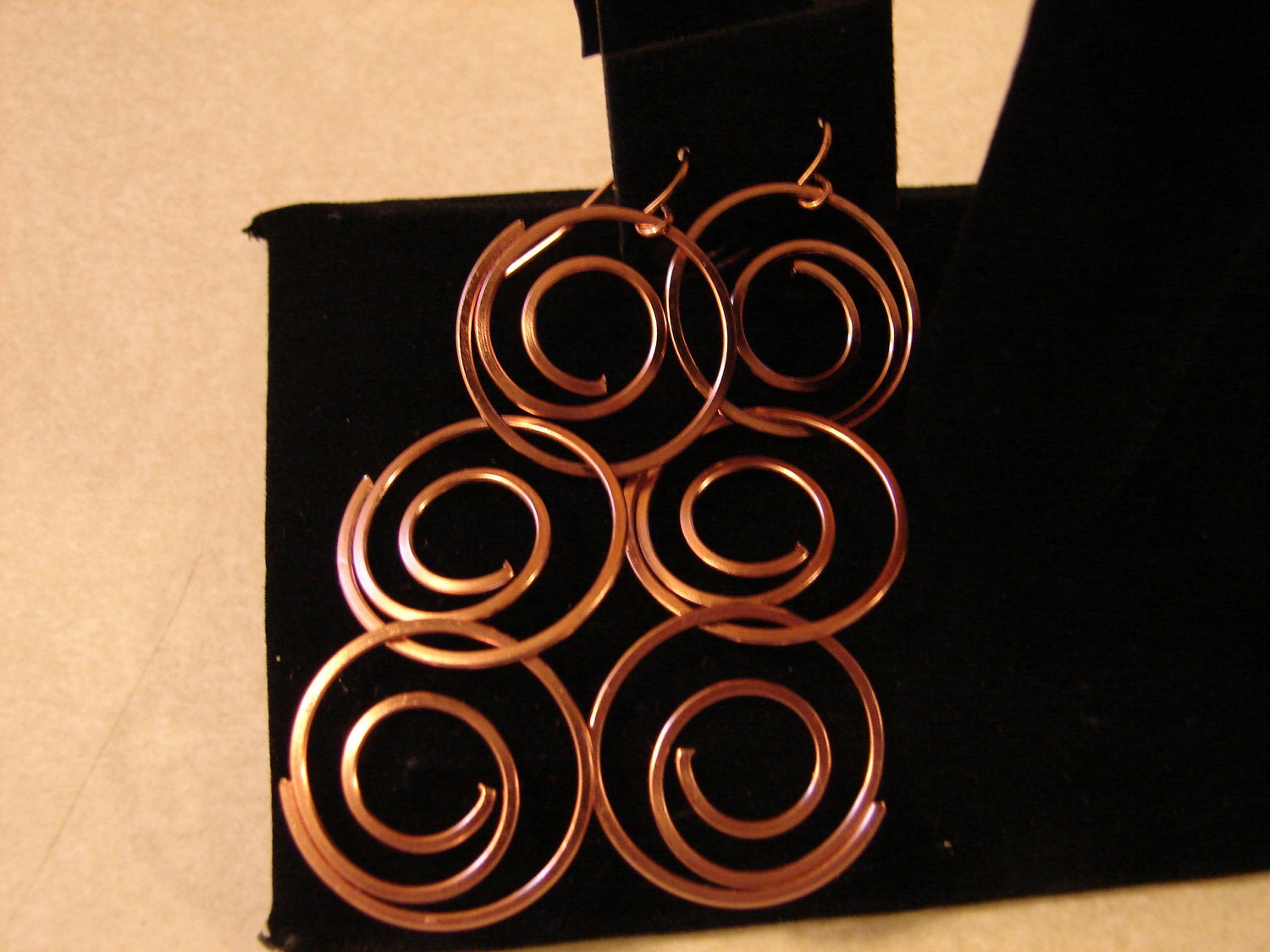 Pierced Earrings Coppery Coil Dangles