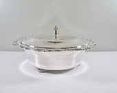 Serving Silver Plate Casserole: Silver Plated, Oneida Community Ascot, Covered Casserole Serving Dish, Vintage Holloware