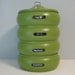 Kitchen Canister: Kitchen Stackable Canister, Stacked Set, Metal Kitchen Containers, Four and Lid, Avocado Green, Sugar Coffee Tea Flour