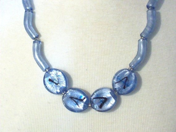 Blue Glass art necklace