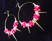 Pink and Spikes Paparazzi Earrings