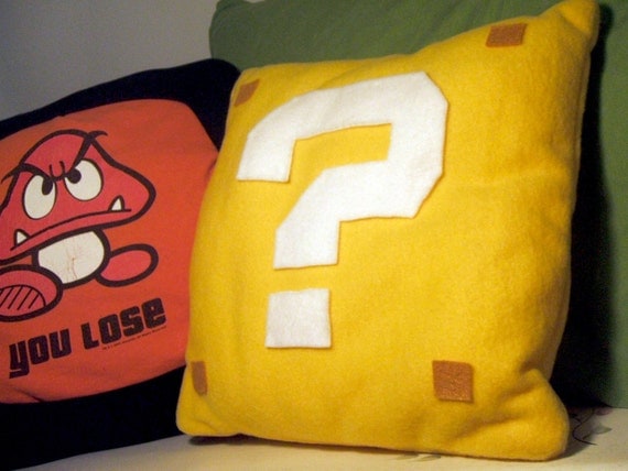 Super Mario Question Mark Block Pillow