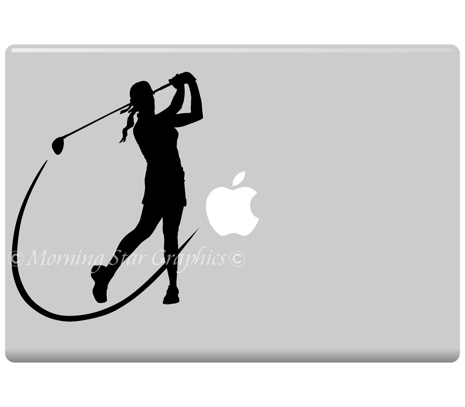 FEMALE GOLFER Laptop Decal