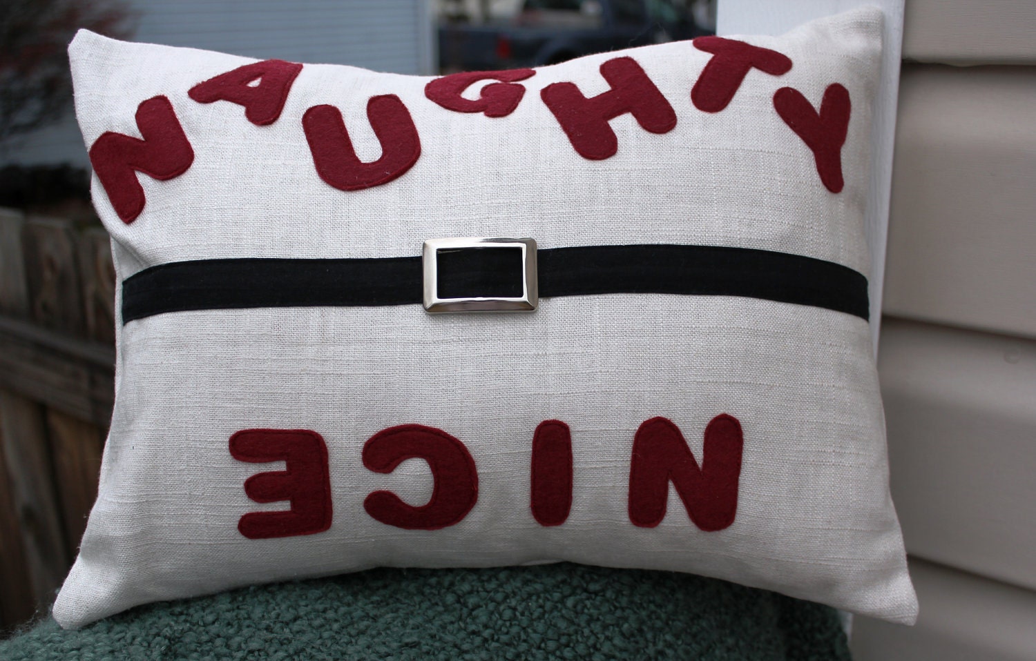 12x16 Naughty and Nice Pillow Cover by KelsCozyCorner on Etsy