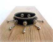 zipper bracelet  - unique and eccentric, black , YKK Zipper  - eco friendly, recycled jewelry