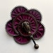 zipper brooch, plum flower, Zipper Pin. 2.8 in/ 7 cm,eco friendly, recycled jewelry