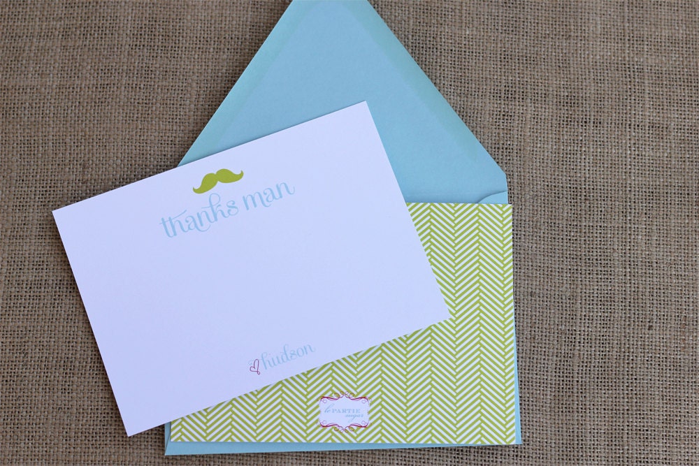 Thank You Notes - from Little Man Birthday Partie Kit - PRINTABLE Il_570xn