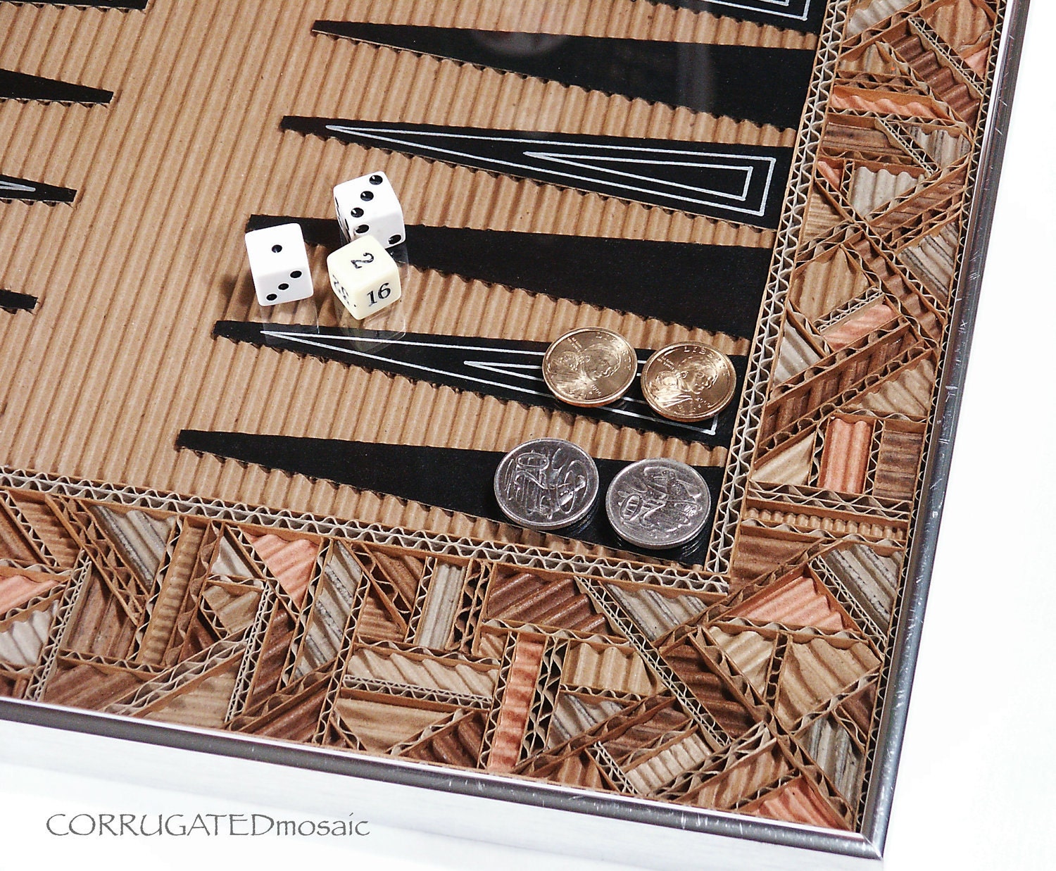 Corrugated Mosaic Backgammon Set