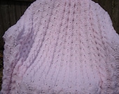 Knit Pink Lace   Baby Blanket  35" x  35"./ Toddler/ Throw/ Afghan /. Made - to - order.