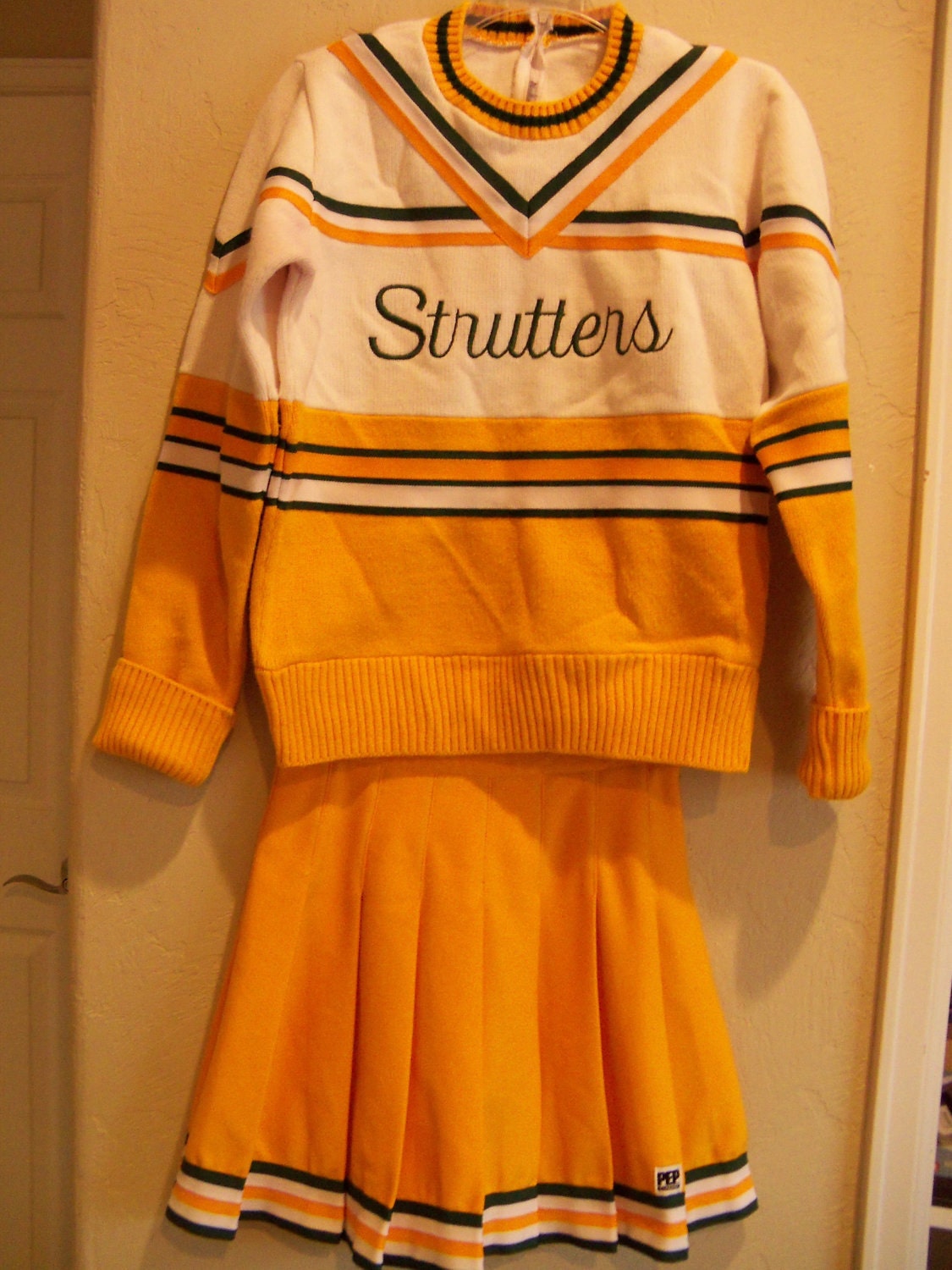 Vintage Cheerleading UniformGreen and yellow outfitSweater Etsy