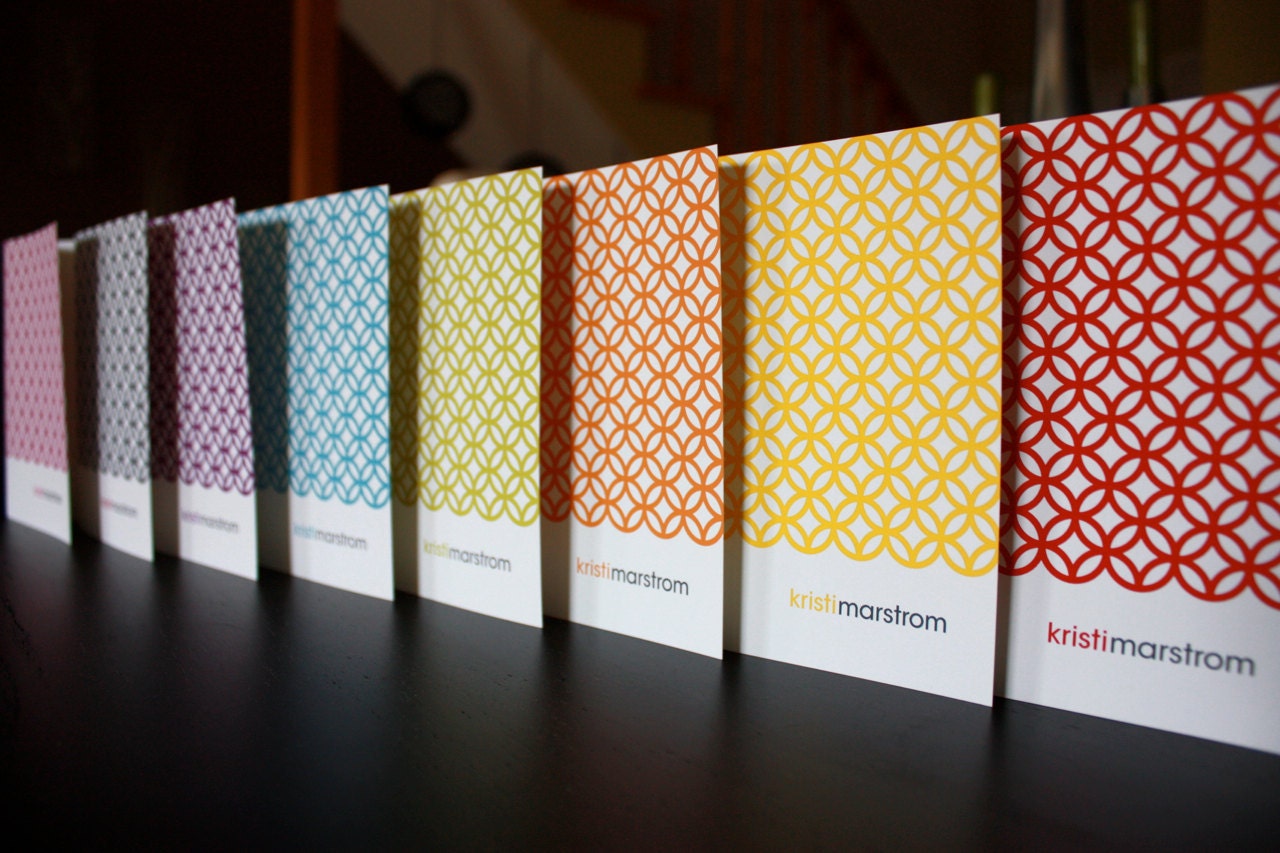 Modern Circles personalized note cards stationery (8) - Eco Friendly 100% recycled paper