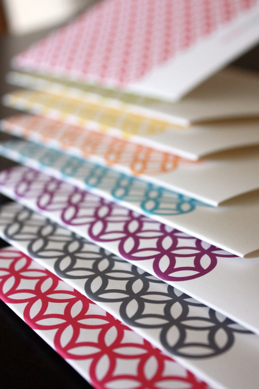 Modern Circles personalized note cards stationery (8) - Eco Friendly 100% recycled paper