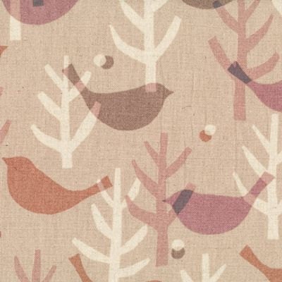 Lecien Fabric- Etoffe Imprevue Birds and Trees - Natural- Japanese Import