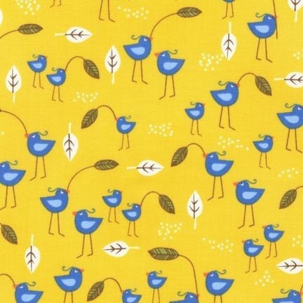 Bird Summer in Yellow by SEI - Playday Collection for Robert Kaufman Fabrics- Children's Novelty Fabric