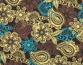 Michael Miller Fabric- Freida Frill in Cocoa- Contemporary Floral Collection