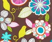 30" REMNANT - Michael Miller Fabric -Tweetie Bird Tweet - Cocoa