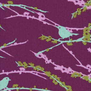LAST YARD - Joel Dewberry Fabric- Aviary II Collection- Sparrows - Lilac/Purple