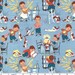 Michael Miller Fabric- Little Chef - Teal - Kids Novelty Fabric