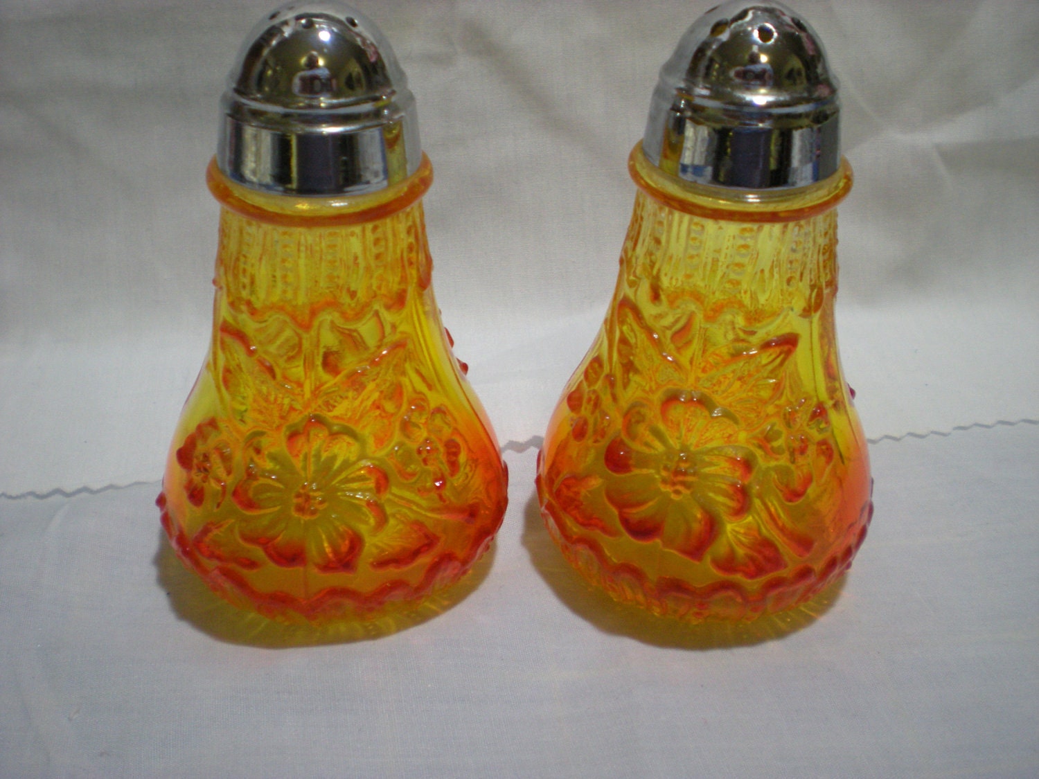 Imperial Carnival Glass Salt And Pepper Shakers in by starsstore