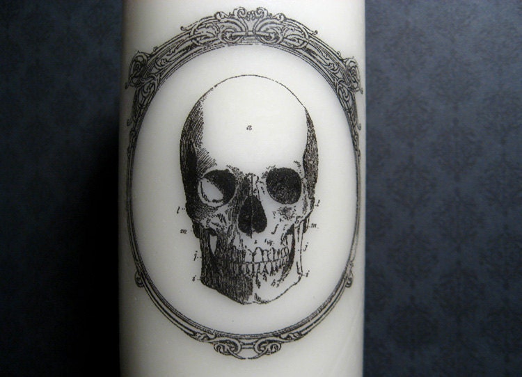 Candle - Skull Candle - Anatomy - Pillar Candle - Gift Under 20
