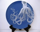 Octopus - Melamine Plate - Dinnerware - Ocean - Gift Under 20