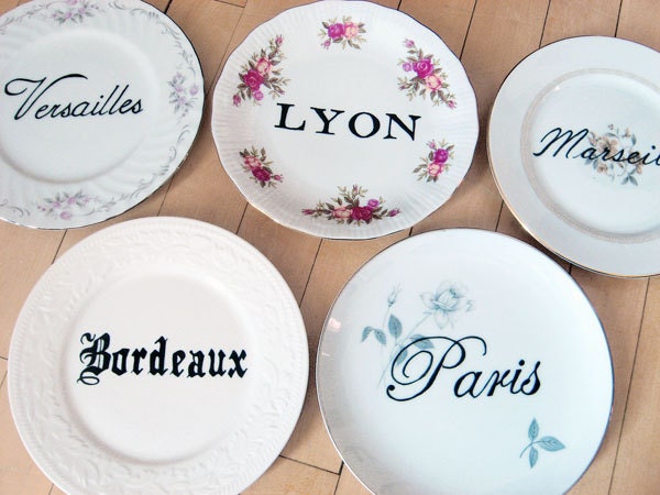 Decorative Plates - France - Paris - Set of 5 - Medium Plates