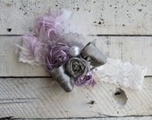 Lilac J'adore shabby chic lace headband