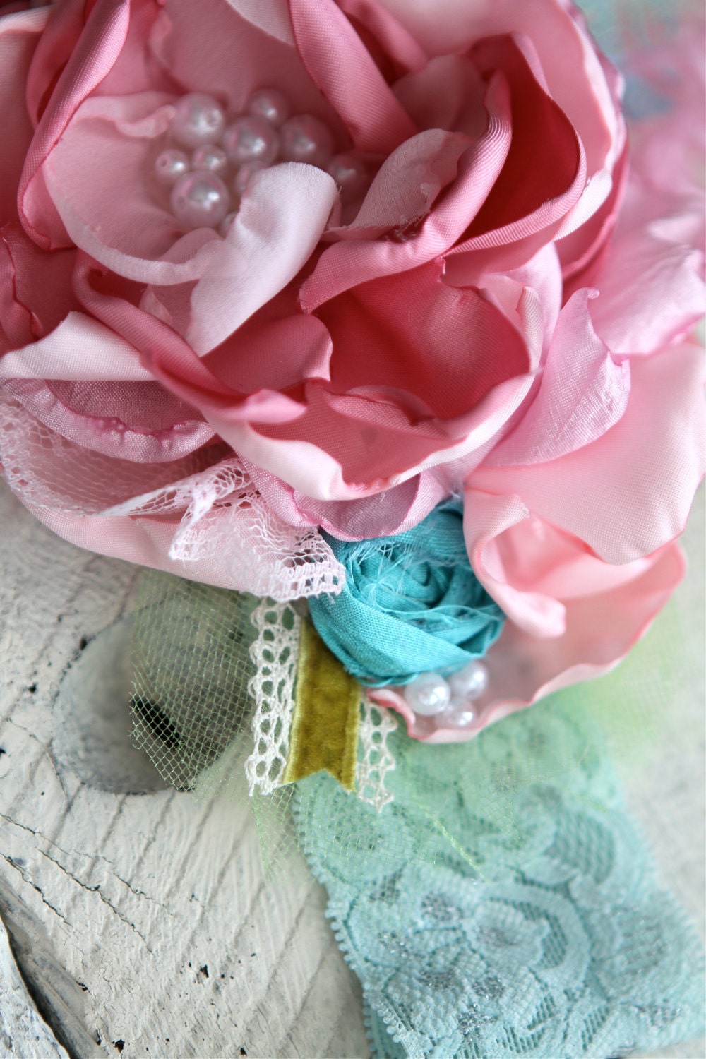 Under The Sea made to match Lottie Da Baby's Garden District Seafoam dress shabby chic headband