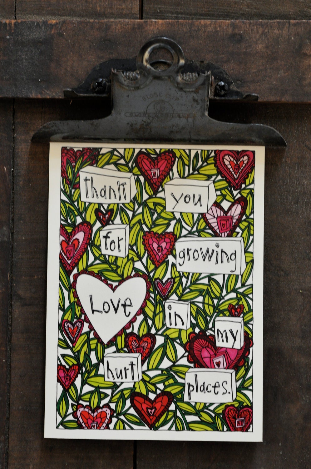 Thank You For Growing Love In My Hurt Places single card