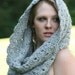 Alpaca Cowl Scarf / The Plymouth / Chunky Snood Scarf 100% Baby Alpaca Silver Gray