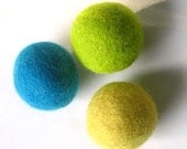 Cat Bell Ball Toys - three handmade wooly felted toys for your kitty