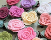 Pick 2 Felt Flower Hair Clips - Pick Your Colors - Wool Felt Rose Hair Clips - baby - toddler - child - adult