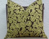 Decorative Pillow Cover - 20" X 20" - Accent Pillow - Grasshopper Green/Chestnut Brown - Throw Pillow